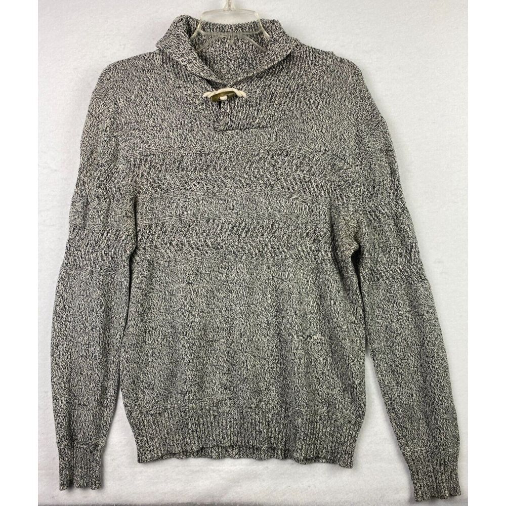 Ocean Current Mens Sweater Knit Fisherman Coastal Preppy Beach Nautical Gray ‎ M